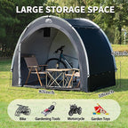 Happy Travel Bike Storage Tent Shed, Outdoor Waterproof Bicycle Covers Shelter with Window for 2/3/4/6/8 Bikes,Oversized Outside Portable Sheds for Lawn Mower,Garden Tools