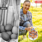 Egg Collecting Basket, Canvas Egg Basket for Gathering with 7 Pouches for Chicken, Duck, Goose, Bird, Various Poultry Collection (Cartoon Chicken Style 2)