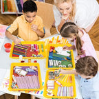 Maitys 15 Pcs Flat Plastic Trays 16.1 x 11.8'' Sensory Storage Paper Tray Stackable Classroom Bins for Office Home Organizer Crafts Supplies(Yellow)