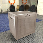 36 Gallon Outdoor Deck Box,Waterproof Resin Outdoor Storage Boxes, Outside Storage Lockable Container for Garden Tools,Indooor Cushions,Accessories (Grey)
