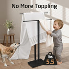 KES Free Standing Towel Rack Bathroom, Standing Towel Rack Floor with Weighted Base 2-Tier, Double Bath Towel Holder 18/8 Stainless Steel Matte Black, BTH231-BK