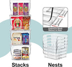 Sorbus Stackable Storage Bins Open Front, Clear Stackable Storage Bins, Pantry Bins for Storage and Organization, Acrylic Stackable Bins for Kitchen, Clear Pantry Organizer Bins (Medium Sqware 6 Pack)