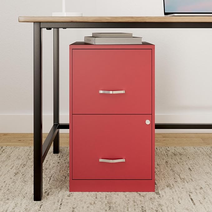 2 Drawer Locking Filing Cabinet | Pre-Assembled Steel Construction | Space-Saving Design is Perfect for Home and Small Office | Letter-Size | Assembled in North America