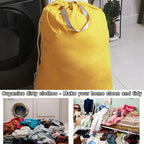 Heavy Duty Laundry Bag with Drawstring and Handle, Extra Large Travel Dirty Clothes Bag for Laundromat and Household, Durable Rip-Stop Laundry Hamper Liner, 28 x 40 Inch, Yellow