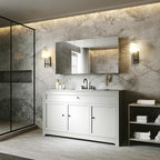 48x24 Bathroom Medicine Cabinet with Mirror,Aluminum Alloy Frame with Mirror Side Panels,Surface Medicine Cabinet with Adjustable Shelves,Assembly Required