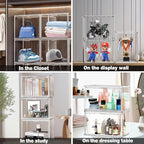 10 Pcs Clear Shoe Storage Boxes Stackable Acrylic Sneaker Shoe Display Case Size 14, Transparent Storage Bins for Boot Handbag Organizer Containers with Magnetic Lids