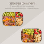 Bentgo® Modern Tray with Matte Lid - Reusable, BPA-Free, Meal Prep Containers for Adults with Removable Divider - 3 or 4 Compartments for Healthy Portioned Meals At Home & On the Go (White)