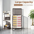 FILWH Laundry Hamper with Lid (16.9 * 13 * 26.5inches) Large Bamboo Laundry Bin Basket 85L Clothes Hamper with 1 Removable Bag Storage baskets for Bathroom(Brown)