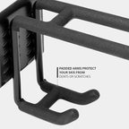 RaxGo Ski Wall Rack, Holds 4 Pairs of Skis & Skiing Poles or Snowboard for Home and Garage Storage, Wall Mounted, Heavy Duty and Adjustable Rubber-Coated Hooks