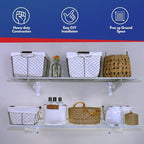 12" x 36" Wall Shelves (Two Pack with Hooks)