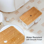Acrylic Trash Bag Organizer Holder Garbage Bag Dispenser Multi Purposes Clear Organizers and Storage with Bamboo Lid, Tissue Paper Organizer Plastic Toilet Paper Storage