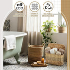 Toilet Paper Storage, Toilet Paper Baskets with Lid Container for up to 9 Rolls, for Bathroom Accessories Basket Home Organizer