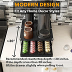 SpaceAid Bamboo Coffee Pod Holder Drawer Storage Compatible with Nespresso Vertuo Capsules, Coffee Station Accessories Holder Organizer Tray Compatible with 40 Big or 56 Small Pods, Black
