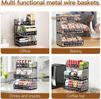 Egg Holder Countertop with 5 Dividers & Labels, 2 Tier Stackable Chicken Egg Baskets for Gathering Fresh Eggs, Egg Organizer for Countertop/Wall-Mounted, Black