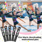 Kigeli 30 Pcs Spirit Clips Cheer Pins Cheerleader Gifts Clothes Pins for Backpacks Competition Glittered for Team Cheer Gifts Stuff Supplies Party Favors Accessories Bulk(Black,Shiny)
