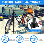 2-3 Bike Capacity U Bike Rack Commercial Bicycle Rack 33" L Heavy Duty Galvanized Steel Bicycle Organizer Ground Parking Stand for Outdoor Garages Streets Yards Parks Schools Sidewalks