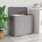Lifewit Triple Laundry Hamper with Lid and Removable Laundry Bags, Large Collapsible 3 Dividers Dirty Clothes Basket with Handles for Bedroom Laundry Room Closet Bathroom College, 185L Gray