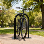 Galvanized Steel U Bike Parking Rack,34''H X 18.6''W Outdoor Commercial Bike Rack with Thickened Base, Ground Bike Rack for 1-3 Bikes