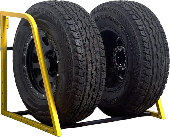 MaxxHaul 50256 Heavy‑Duty Adjustable Wall‑Mount Tire Storage Rack – Telescoping 32–48″ Width, 375 lb Capacity, Powder‑Coated Steel, 51.75″W x 28″D x 28″H – Garage/Shop