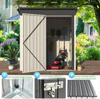 AECOJOY 5' x 3' Shed, Small Metal Sheds & Outdoor Storage Clearance 3x5, Small Metal Shed with Lockable Door, Utility and Tool Storage for Garden, Backyard, Patio, Outside use in White