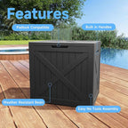32 Gallon Resin Deck Box Outdoor Storage Box for Patio Furniture,Outdoor Cushions,Garden Tools and Pool Supplies,Waterproof,Lockable(Black,32Gallon)