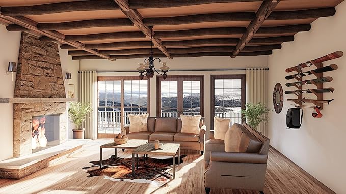 Grassracks Bamboo Ski Rack - Indoor Horizontal Ski Wall Mount Hallsteiner Series - Masterfully-Crafted Premium Indoor Ski Display Wall Hanger (4 or 5 Pairs of Skis, Bamboo)