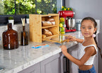 RoyalHouse Premium Bamboo Double Layer Bread Box With Clear Window, Bread Storage And Organizer for Kitchen Countertop, Bread Container, Assembly Required