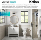 Kraus Ventus Glass Bathroom Shelf with Rail, Brushed Gold Finish, KEA-17745BG