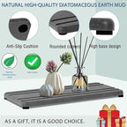 2PCS Water Absorbing Stone Tray, Quick Drying Diatomite Stone Sink Tray, Water Absorbent Diatomite Coasters for Kitchen Sink, Bathroom Counter Hand Soap Dish Toothbrush Holders