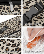 Small Lunch Box Insulated Lunch Bag for Women Men, Bento Kids Lunch Box, Compact Portable Thermal Meal Cooler Bags with Buckle Handle for Work & School, Leopard Print 5L
