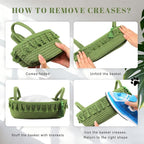 Green Toilet Paper Basket Decorative Boho Cotton Rope Storage Basket Gift Empty Woven Bins with Handle Tassel for Toilet Tank Bathroom Accessories Organizer Decor Countertop Shelf Holder