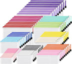 EOOUT 64pcs Mesh Zipper Pouch Bags, 8 Sizes Plastic Bags, 15 Colors Waterproof Pouches with Slide Fastener for Organization, Multipurpose for Travel, School Supplies, Office and Home Organization