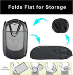 Laundry Basket, Laundry Hamper - Mesh Popup Laundry Hamper. Easy to Open,Collapsible Mesh Laundry Baskets, Portable Foldable Clothes Hampers for Dorm, Home, Bedroom, Bathroom70L