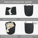 Woven Cotton Rope Laundry basket-15”X20” Laundry Hamper-Rope Storage Basket for Dirty Clothes, Toys and Blankets Perfect for Bathroom, Baby nursery and Living Room Storage (black)