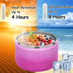 12oz Insulated Vacuum Food Jar with Buckle Lid Wide Mouth Soup Thermo for Hot Food Kids Leakproof Stainless Steel Lunch Container (Gradient Purple, 12OZ)