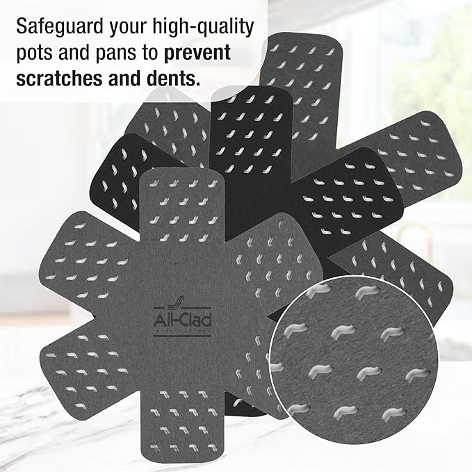 All-Clad Pot Protectors, Grip, and Dish Drying Mat Set: Pot Protectors for Kitchen Organization, 100% Silicone Heat Resistant Grip Set, 6-Piece
