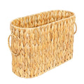 Large Toilet Paper Storage Basket, Wicker Toilet Paper Holder Basket for Bathroom, Natural Water Hyacinth Narrow Basket, Slim Toilet Paper Basket for 6 Mega Rolls, Magazines & Towels
