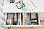 Annova Mesh Stackable Drawer Cabinet and Shelf Organizer Bins Storage Basket School Office Supply Holder Tray- Set of 2 (Black, 3x12x2 Inch)