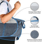 100L Collapsible Laundry Baskets, Tear Proof Pop Up Laundry Hamper with Dual Handles, Large Foldable Laundry Basket, Easy to Carry Laundry Hamper for Home, Laundry Room, Bedroom, Dorm, Travel Blue