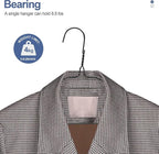 SPECILITE Wire Hangers 100 Pack, Metal Wire Clothes Hanger Bulk for Coats, Space Saving Metal Hangers 16.7 Inch Ultra Thin Non Slip with Groove, for Standard Size Suits, Shirts, Pants, Skirts-Black