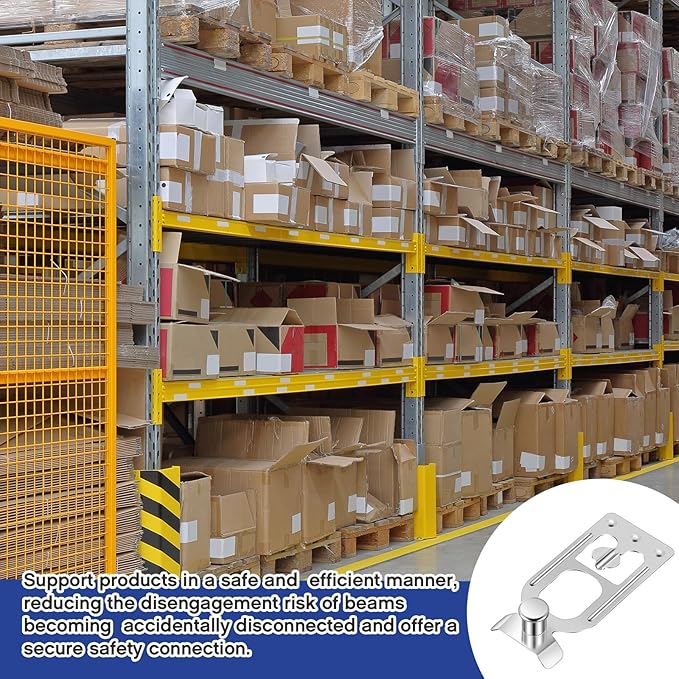 Zonon 100 Pcs Teardrop Pallet Rack Safety Clip Warehouse Storage Pallet Racking Beam Safety Clip Safety Steel Pallet Rack Clip Connector Cross Beam Locker for Shelf Garage