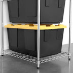 SafeRacks 2 Pack 5-Tier Steel Tote Rack - Maximize Space, Declutter, Organization, NSF Certified, Bin Storage for Garage, Pantry, Kitchen, Workspace, 5 Shelves, 31″ x 23″ x 68″, Zinc