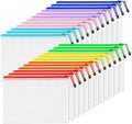 SUNEE Plastic Mesh Zipper Pouch 11x16 in (8 Colors, 24 Packs),Extra Large Water-Resistant Zip Bag for School Office Supplies, Puzzles & Games Organizing Storage