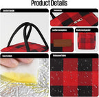 Lunch Bag Women/Men Lunch Box Women/Men (Red+Black Blocks)