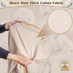 Cotton Canvas Laundry Bag 33"Wx 35"H, Thick Cotton Laundry Bag with Handles & Drawstring, Extra Large Heavy Duty Washable Basket Liner Hamper Liner Storage Sack (Natural XL, 1 Pack)