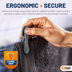 The Smartest Heavy Duty Clothespins with Hooks (30 Pack Recycled Grey) - Hang 3 Garments at Once with Our Tough, Dual Hooks Clothes Pins with Anti-Rust Spring - Durable, Colorful Clothespins