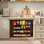 Stackable 2-Tier Can Organizer for Pantry, Space-Saving Pantry Organizer Holds up to 64 Canned Goods, Sturdy Black Shelf for Soup & Food Storage