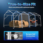 ADVANCE OUTDOOR 10X20 ft Carport Heavy Duty Outdoor Patio Portable Canopy Storage Shelter Shed with 2 Rolled up Zipper Doors & Vents for Snowmobile Garden Tools, Gray