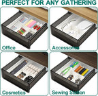 Under Desk Table Drawer Storage Organizer, Slide Out Drawer with 4 Compartments Divider,Pencil Storage Self-Adhesive Tray Under Table (M/Clear Black+White)