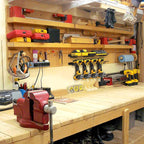 UNITEDPOWER Wall Mounted Drill Rack & Tool Shelf, Power Tool Organizer Holder, Heavy Duty Utility Storage Rack for Cordless, Battery Powered Hand Tools, Workshop, Shed, Garage